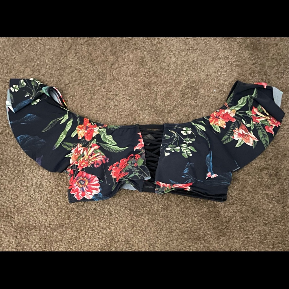 TiniBikini black floral print bikini